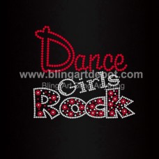 Dance Girls Rock Rhinestone Transfer